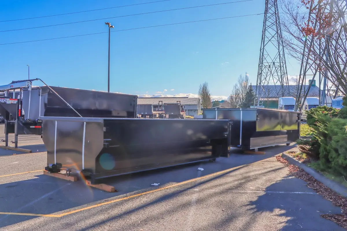 Roll-off dumpster ready for waste disposal at job site for 15 Yard Dumpster Rental in Hellam